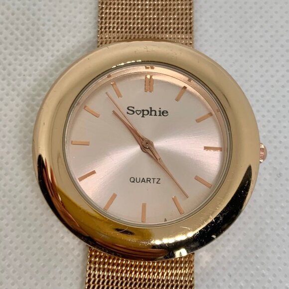 Sophie women rose gold tone watch 36mm round case quartz analog running - Picture 3 of 6